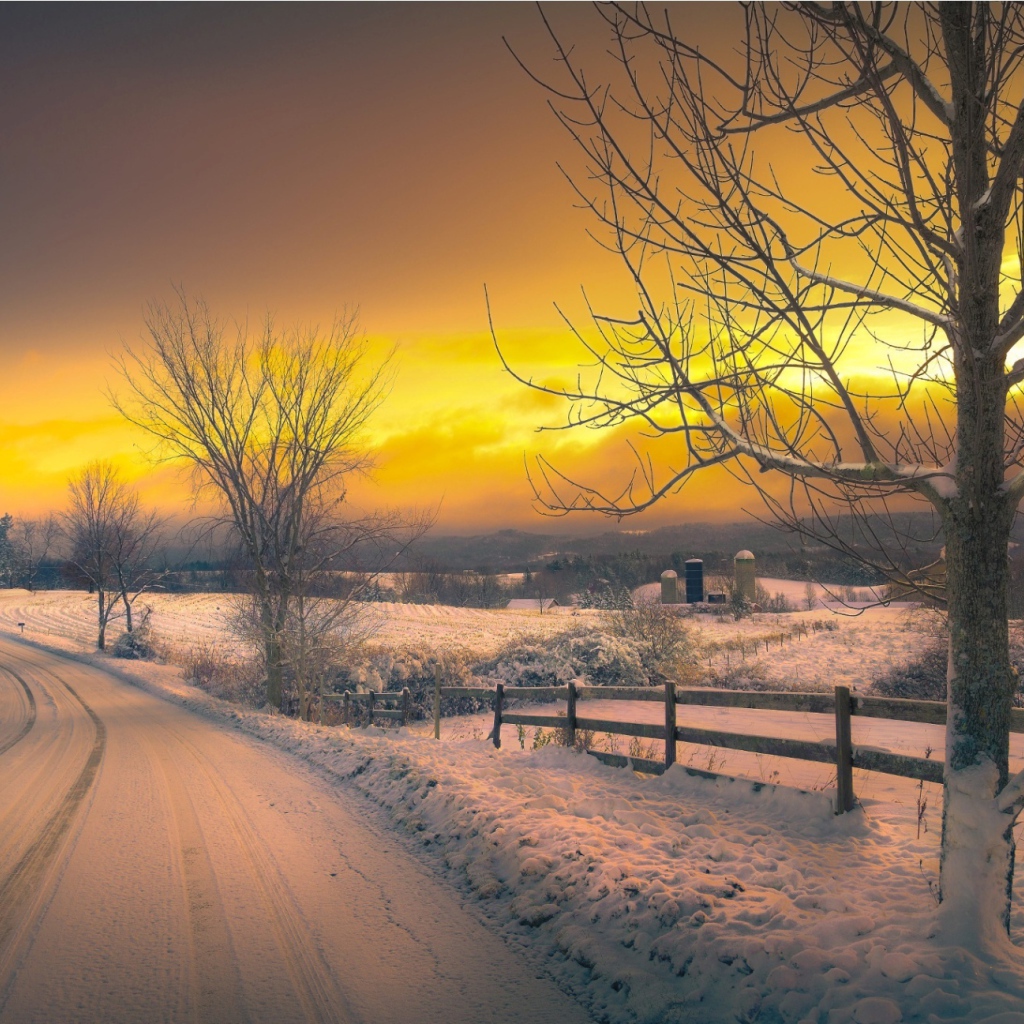 Желтый зимний закат