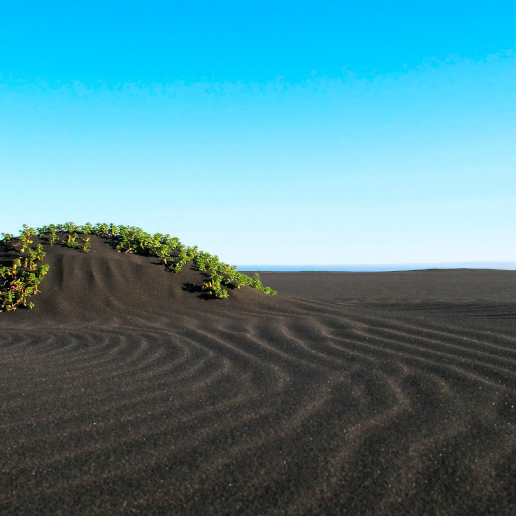 Пляж с черным песком