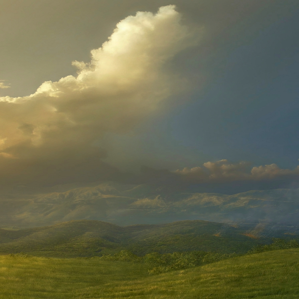Облака над холмами