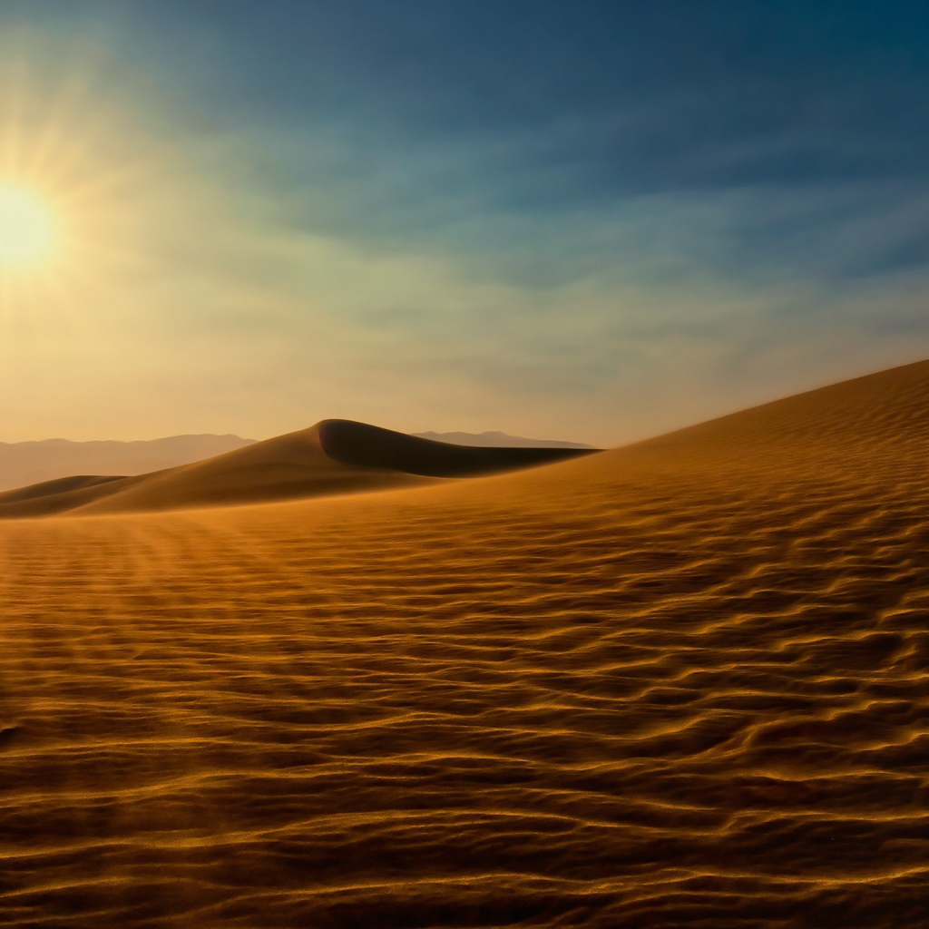 Закат над дюнами в долине смерти