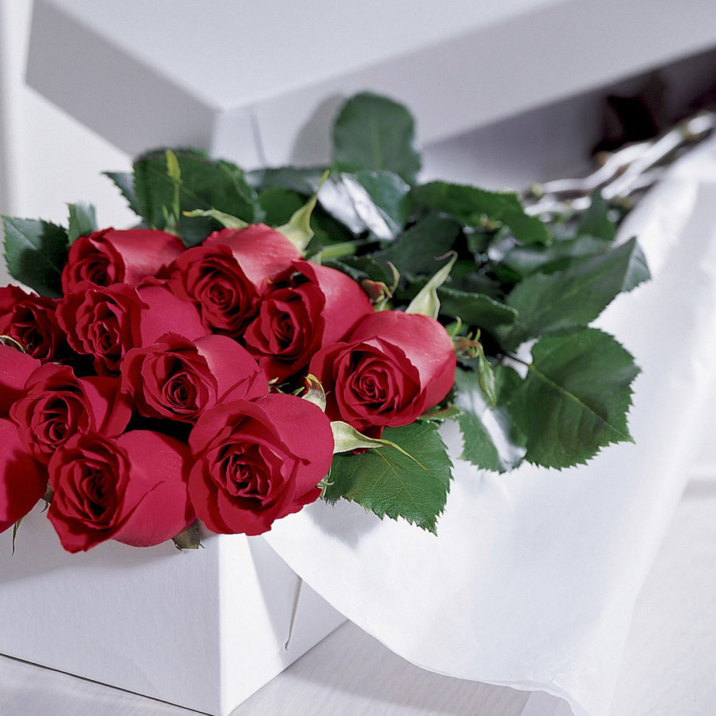 Подарок и букет роз