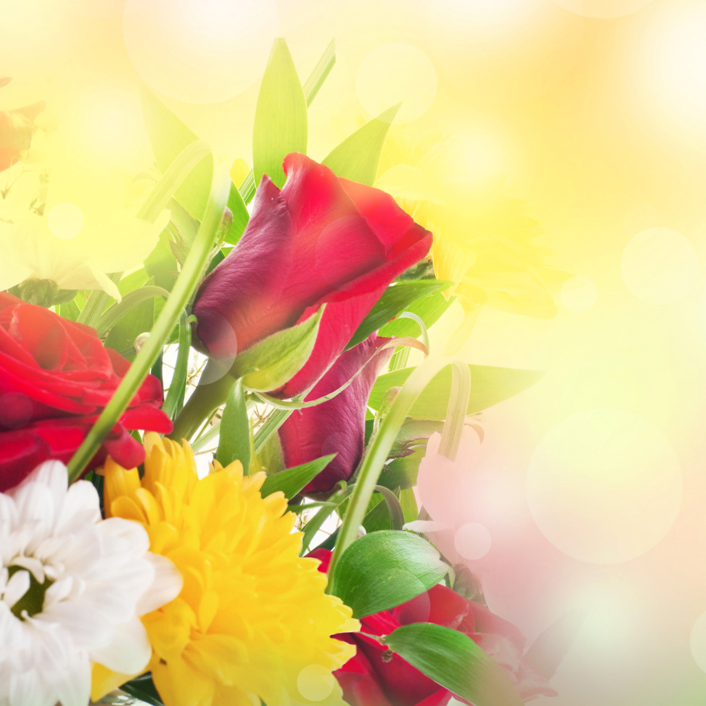 Хризантема и роза красивый букет