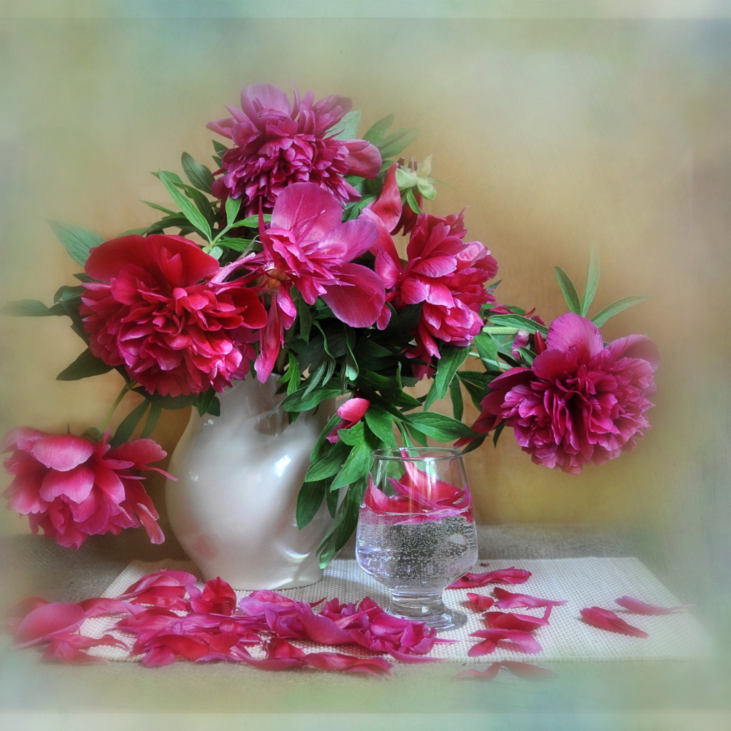 Красивые цветы пионы в вазе