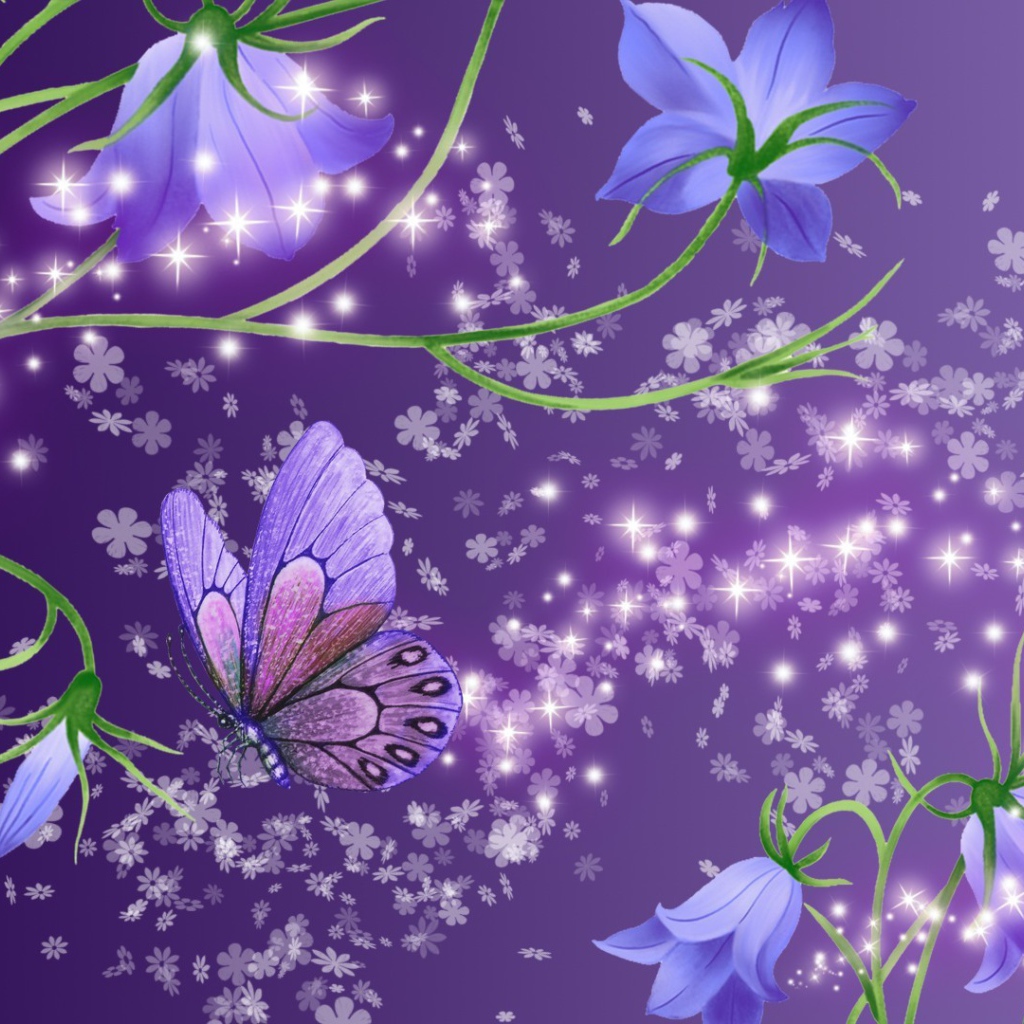 Бабочка на колокольчике