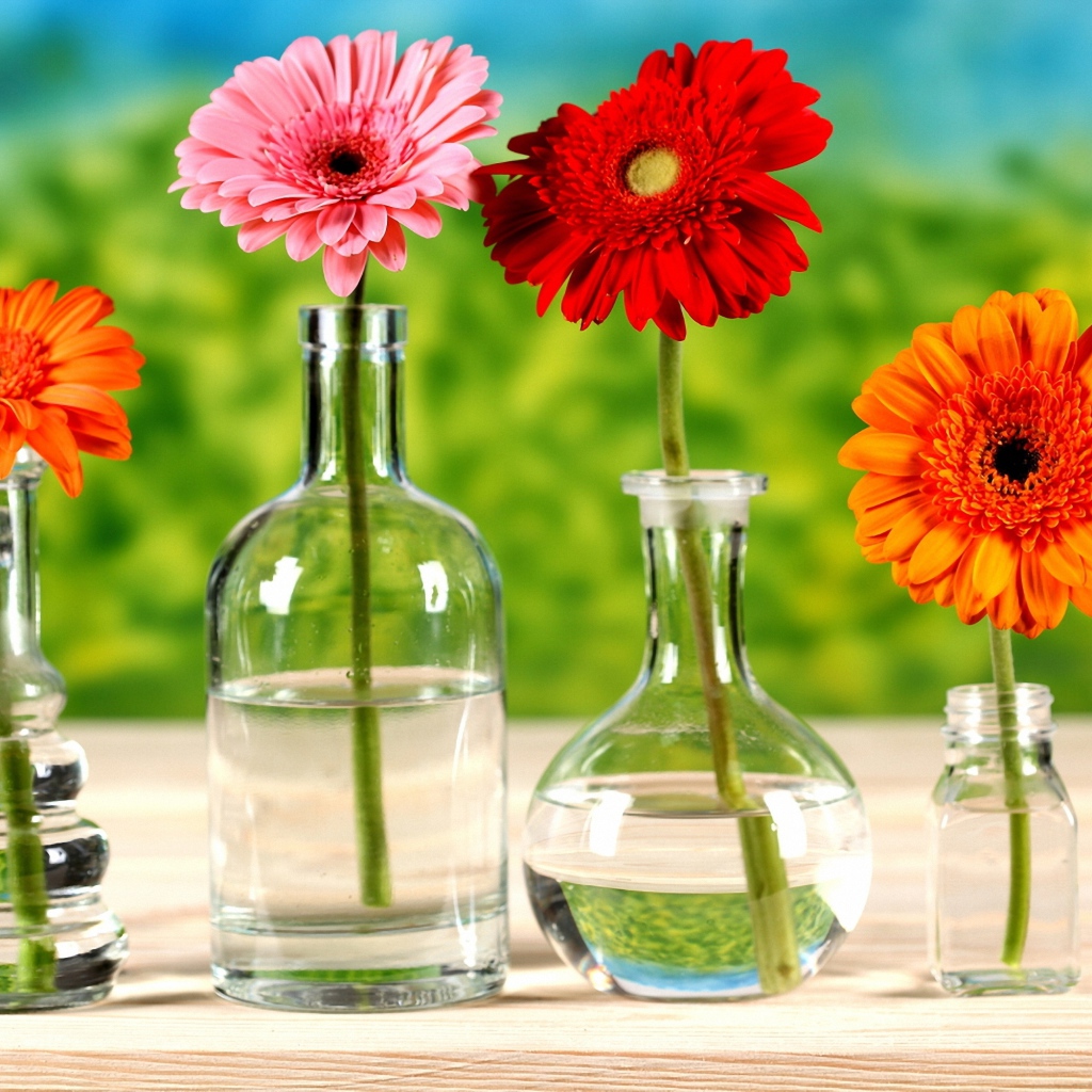 Хризантемы в бутылках