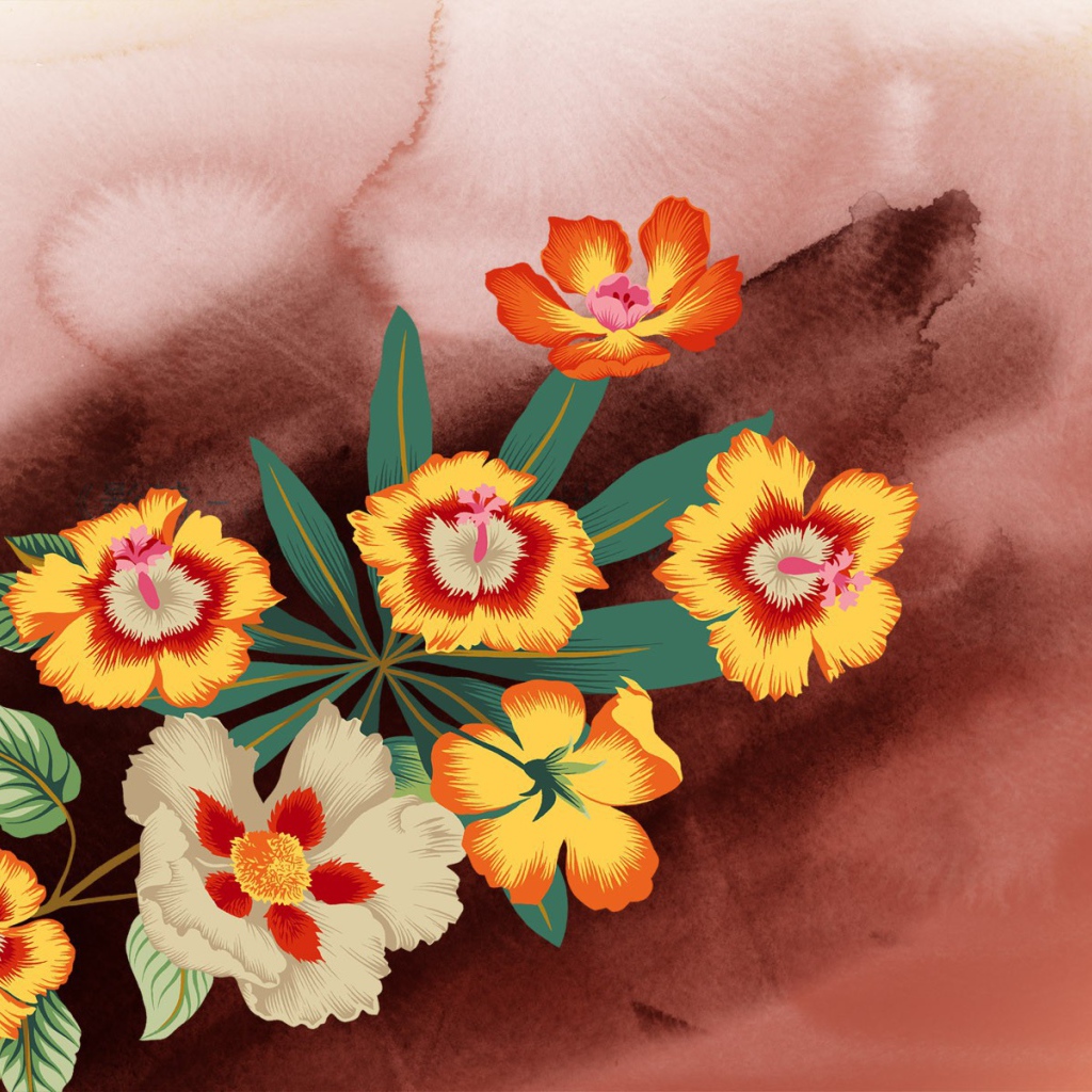 Разноцветные цветки