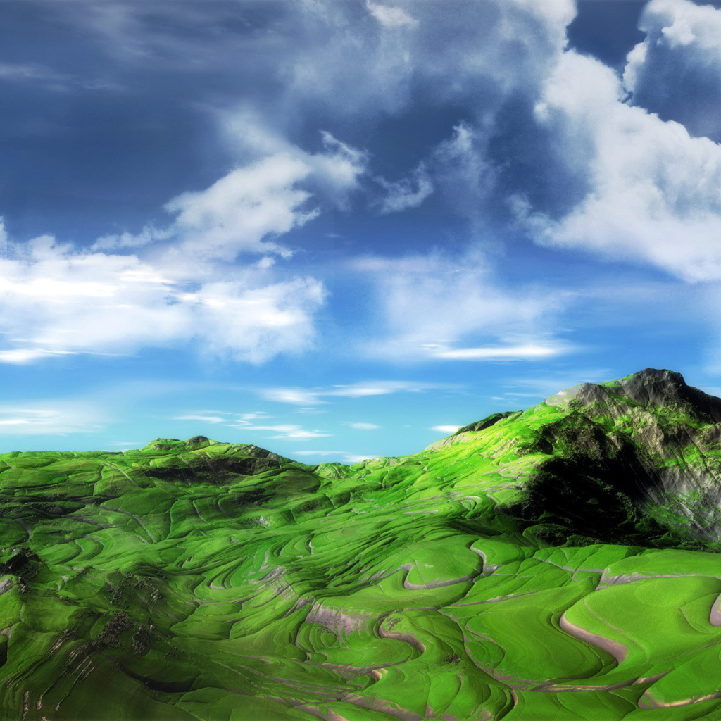 Зеленая гора с прожилками