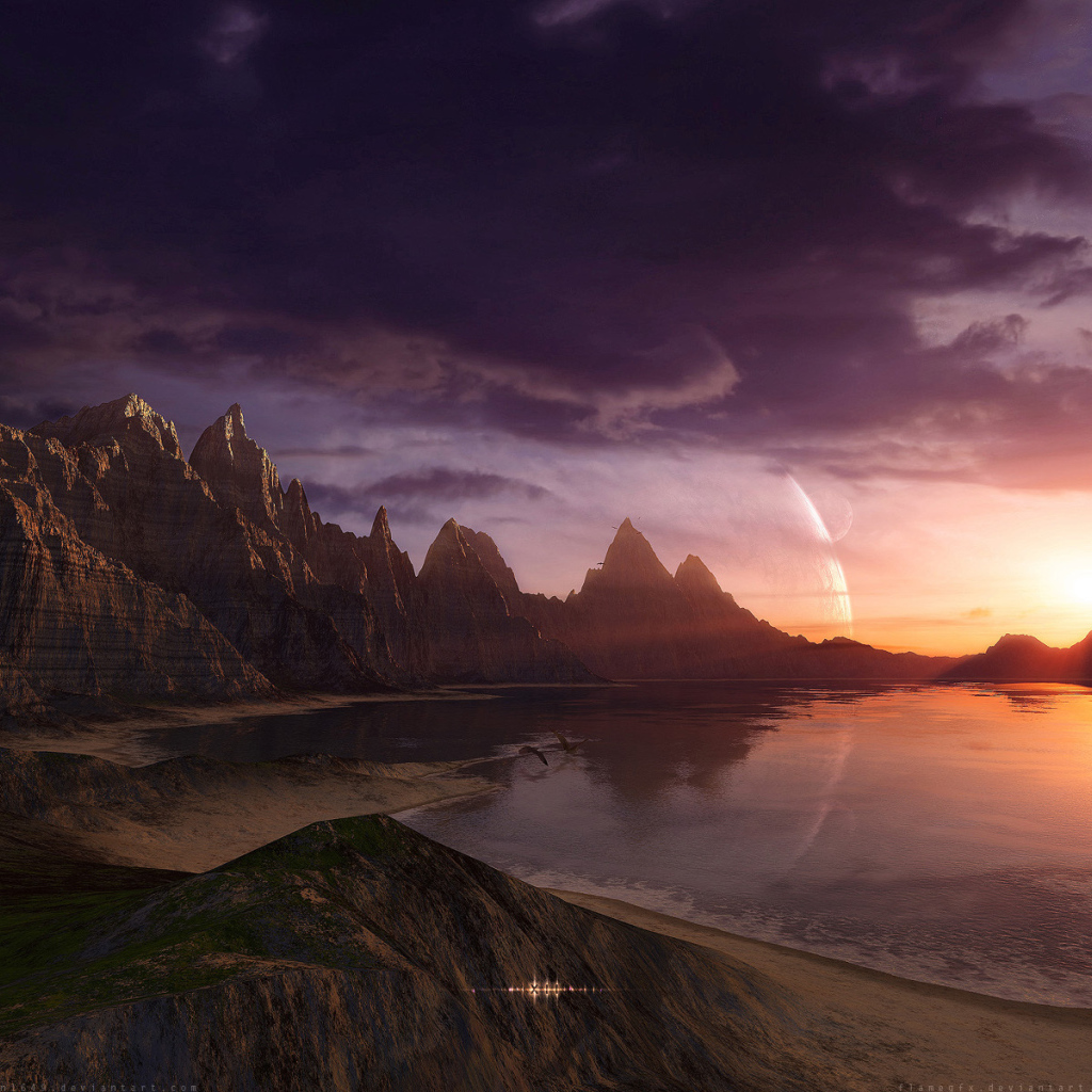 Горный пейзаж и вода