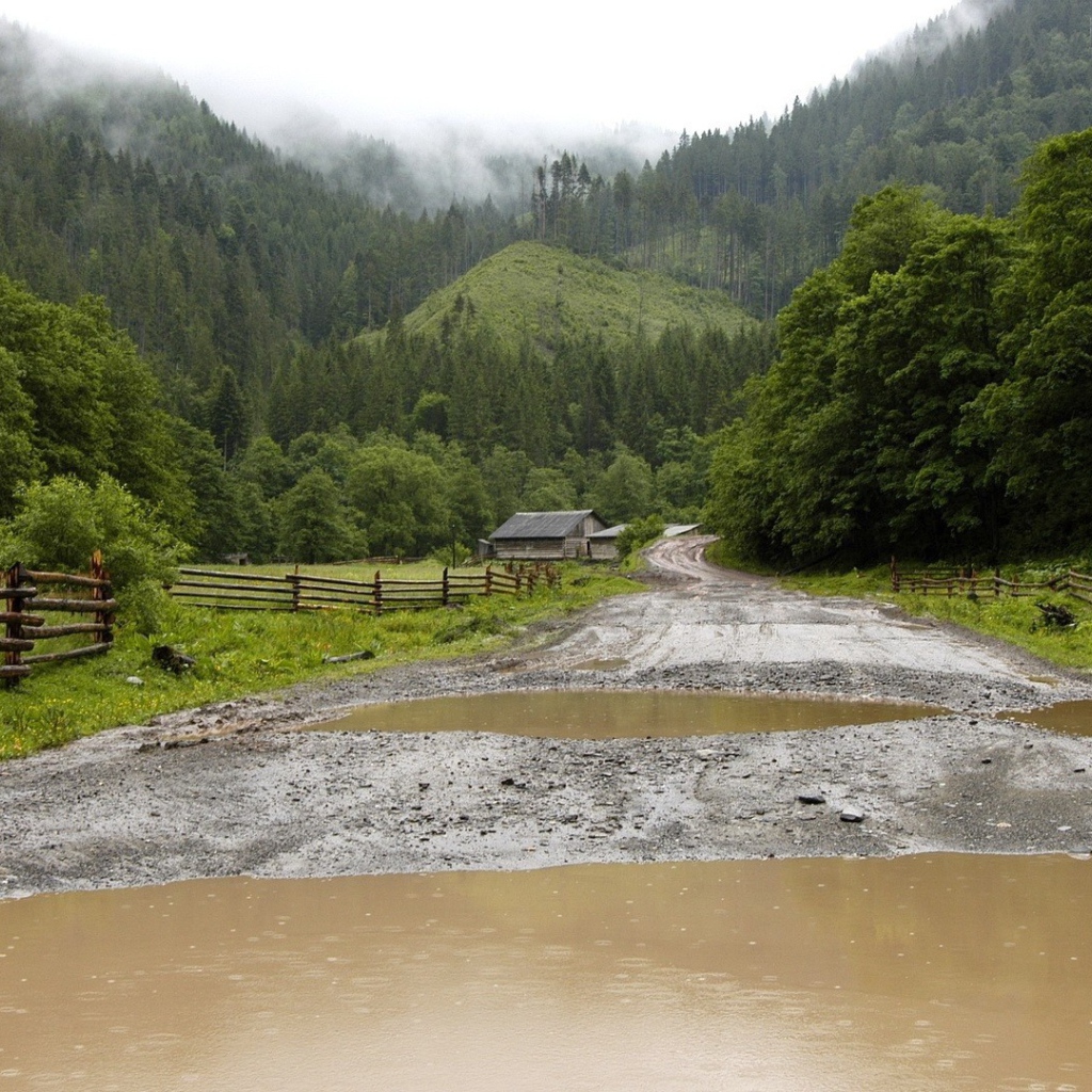 Дождь в горной долине