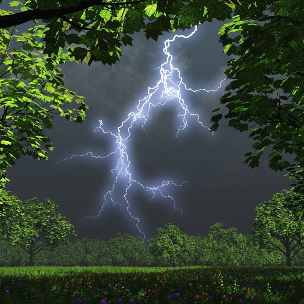 Пейзаж с молнией