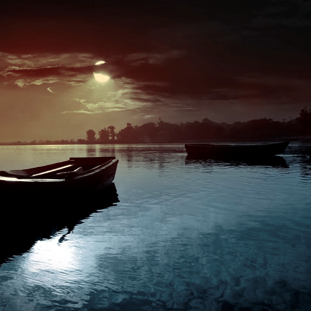 Лунная ночь на реке