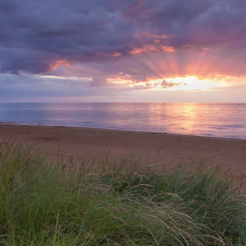 Море и лучи вечернего солнца