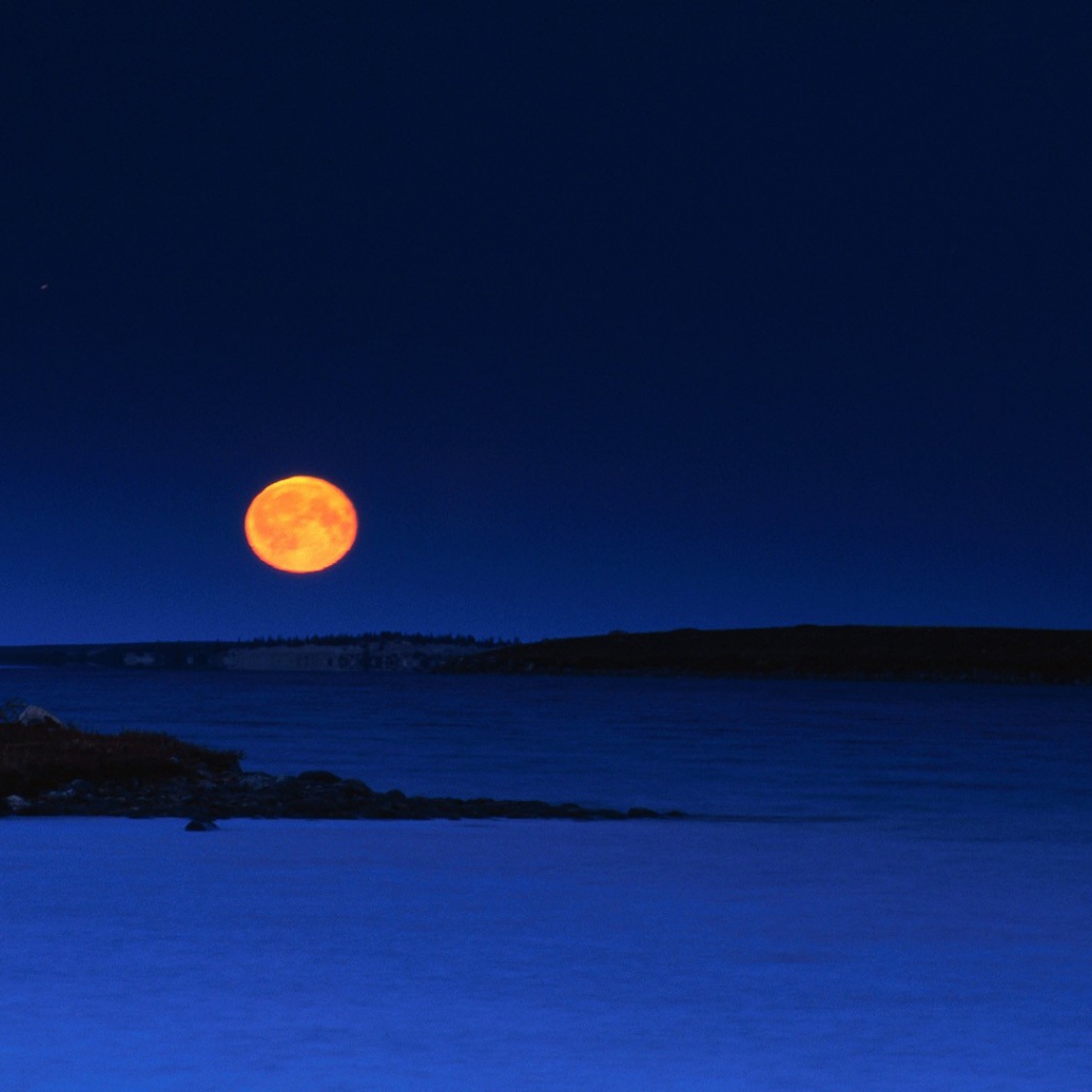 Луна на вечернем небе