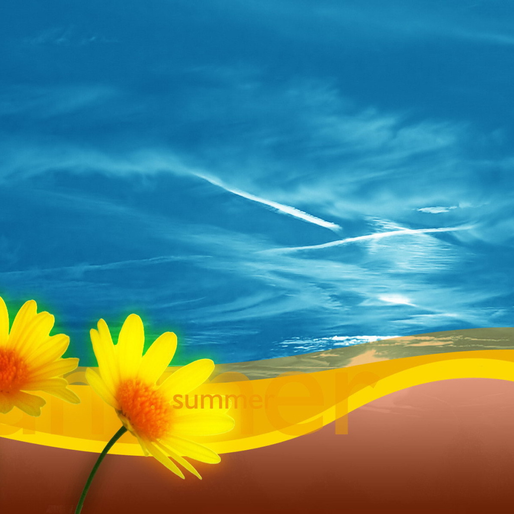 Yellow flowers and blue sky