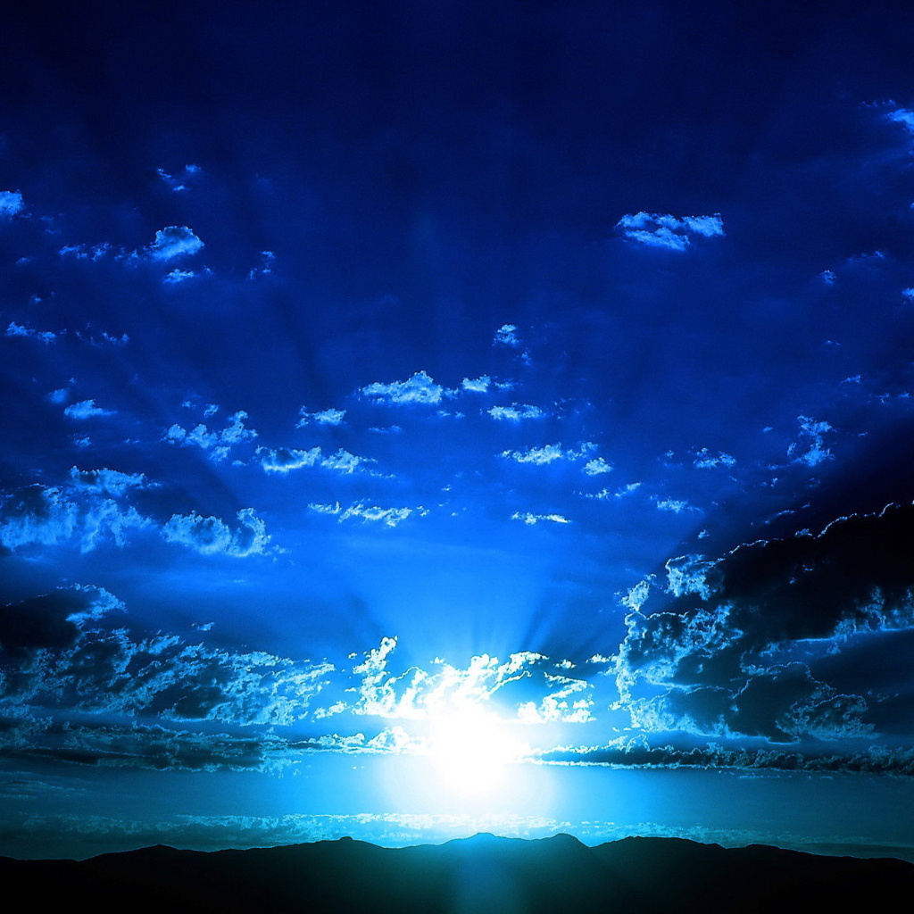 Закат в синем тоне