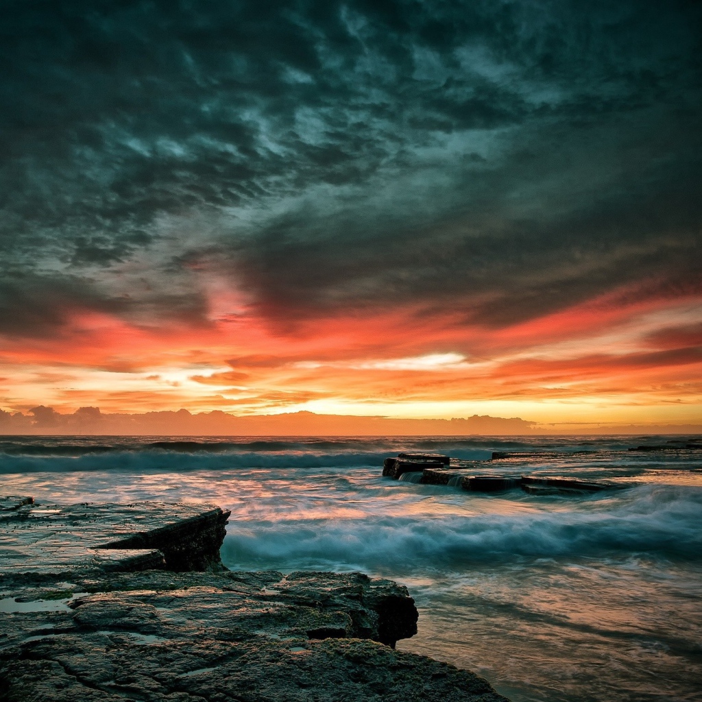 Закат на пляже в Австралии