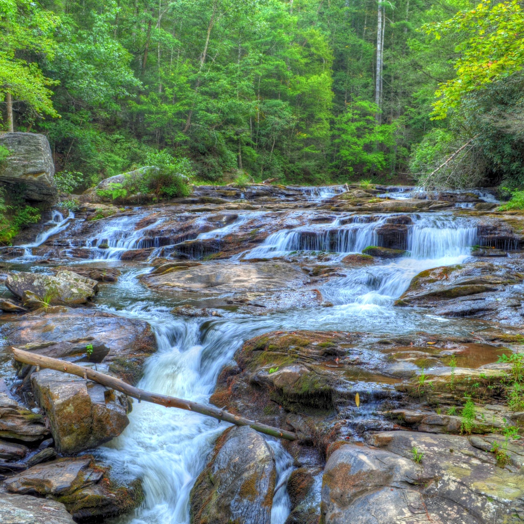 Водопад на лесной речушке