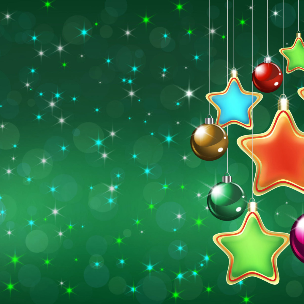 Звездочки на зеленом фоне