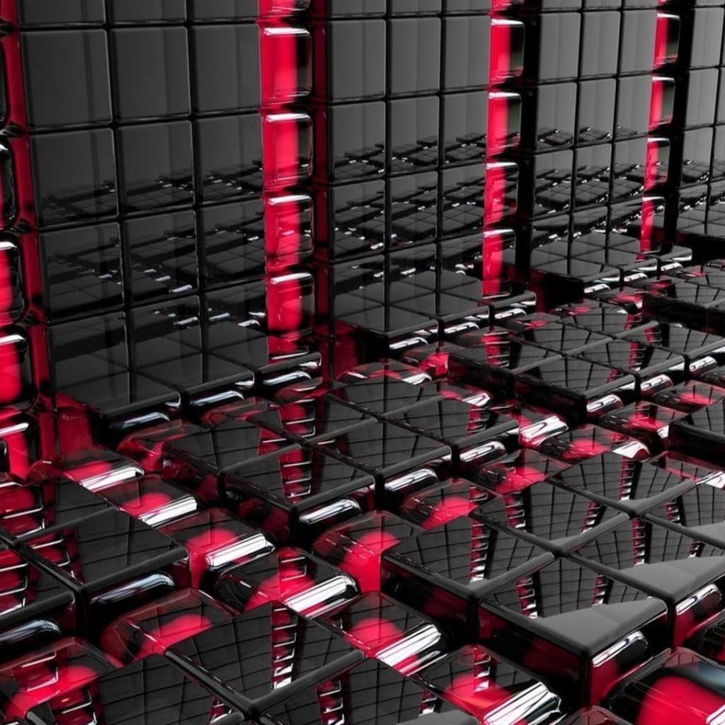 Абстракция из черных и розовых плиток