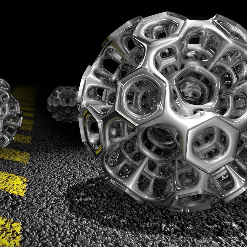 Шары на асфальте