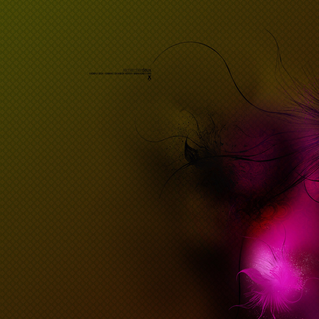 Черная и розовая пушинка