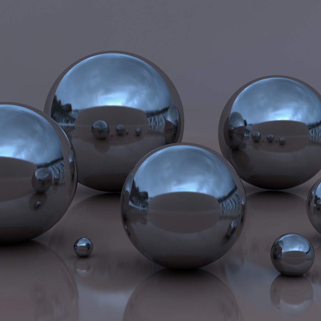Блестящие шары с отражением