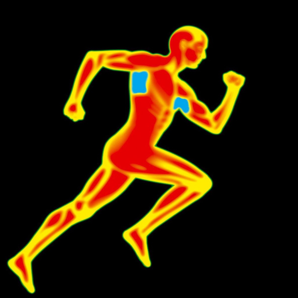 Термограмма бегущего человека