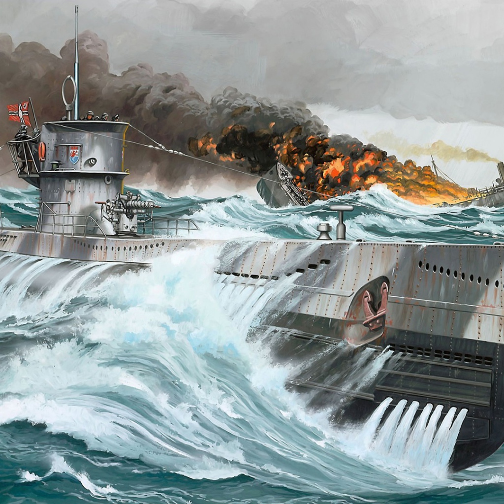 Немецкая подлодка выиграла бой