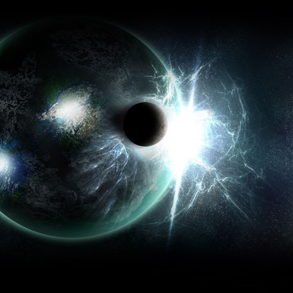 Столкновение планет в космосе