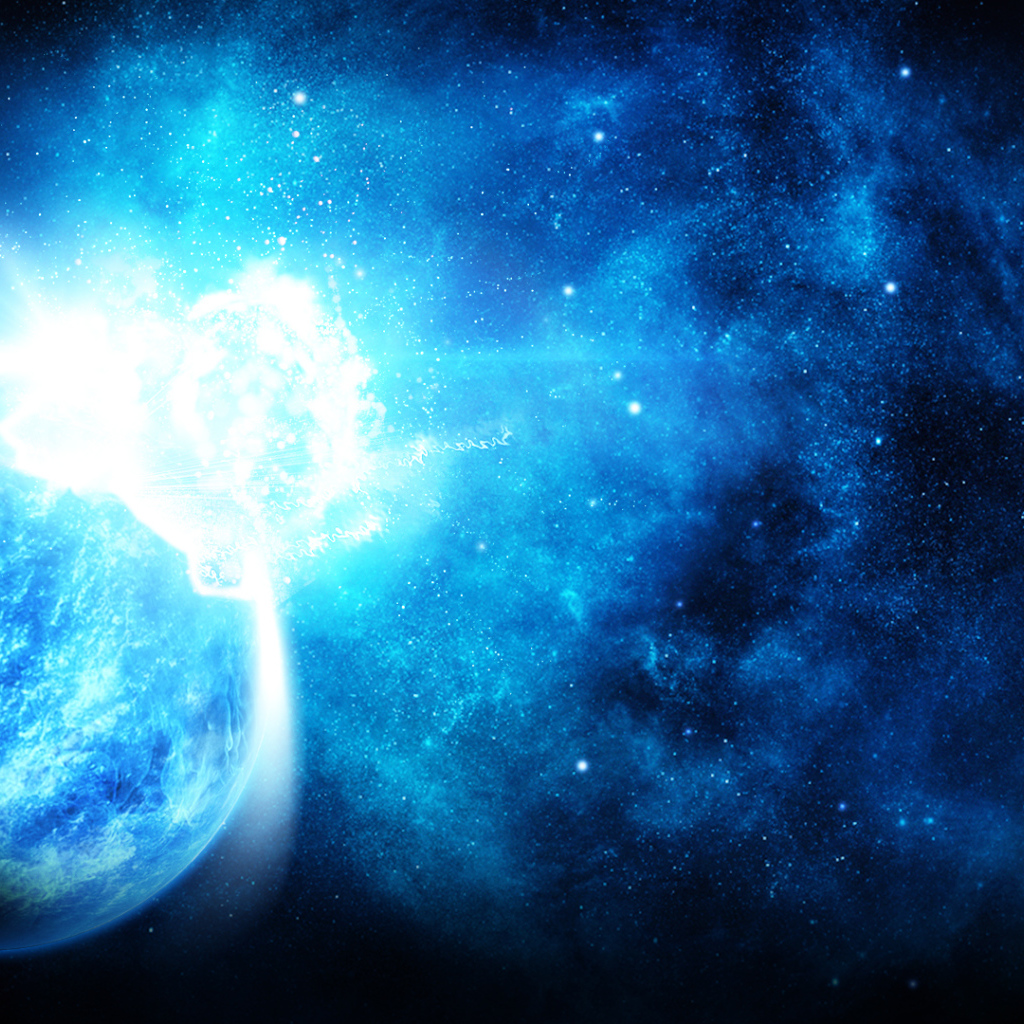 Вспышка голубой энергии