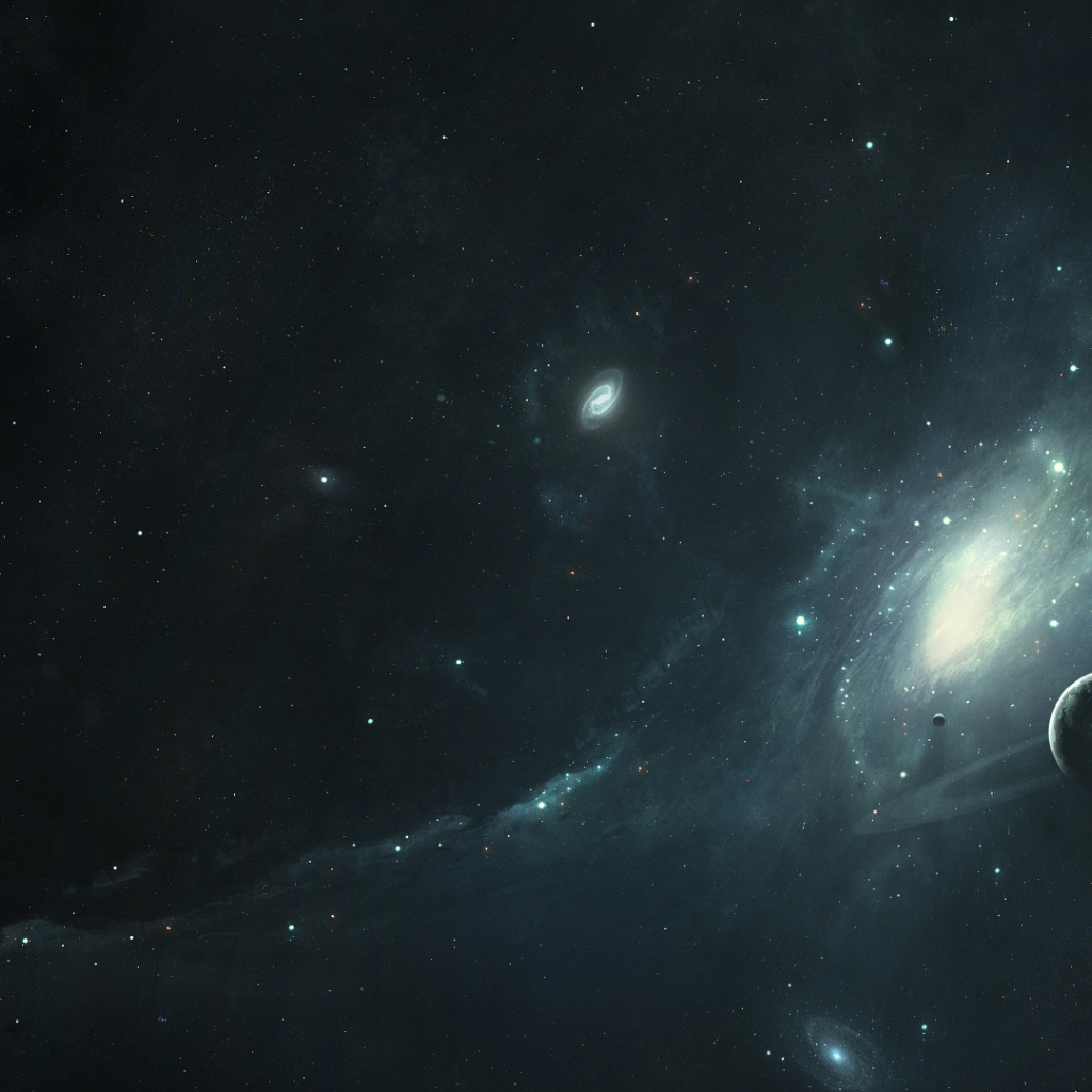 Планета на фоне галлактики