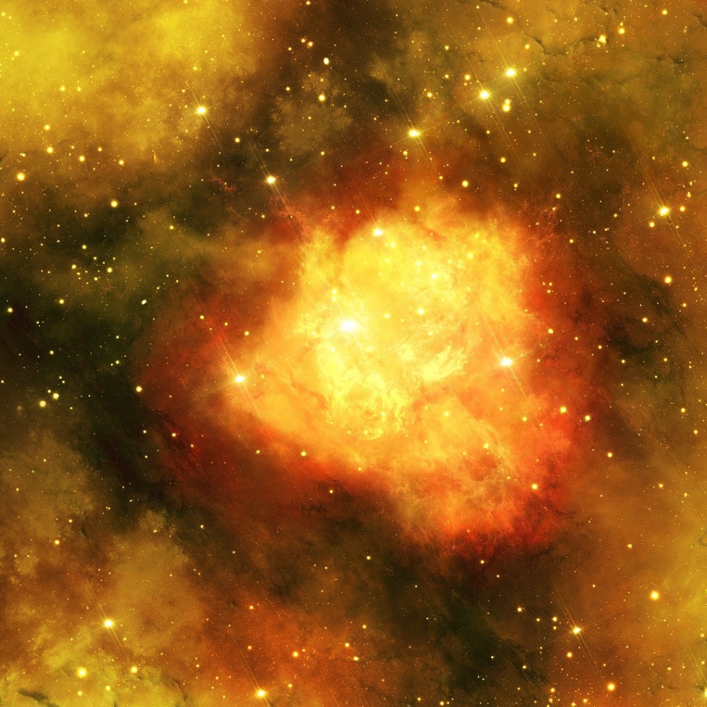 Планета на фоне туманности