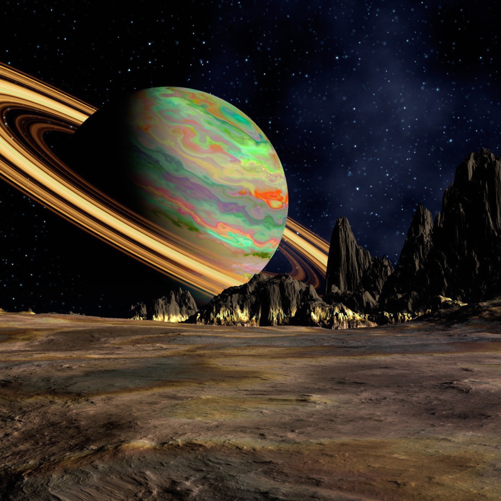 Вид на Сатурн со спутника