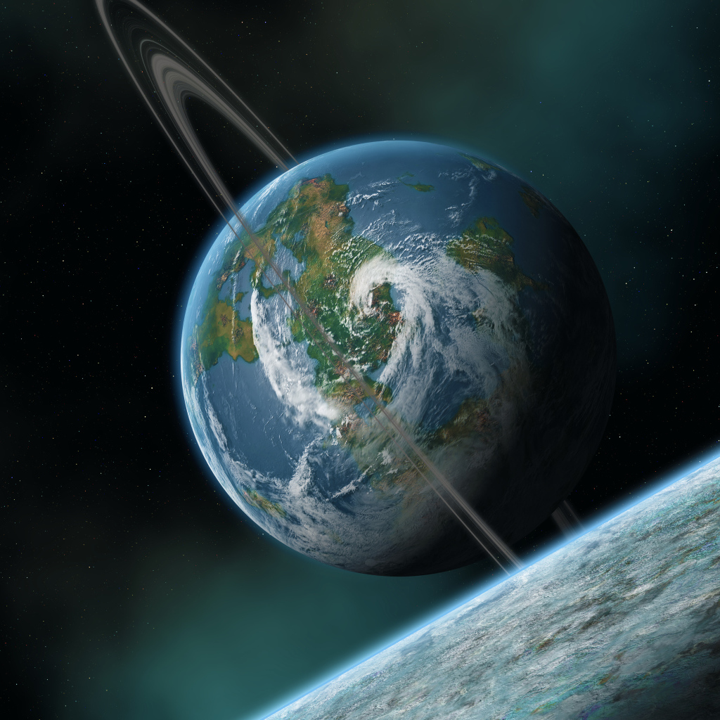 Планета с атмосферой и облаками