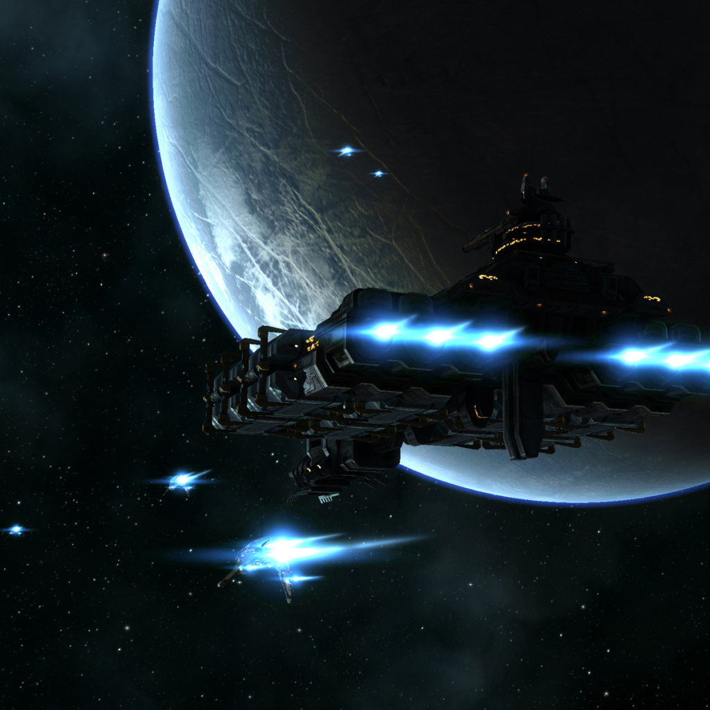 Космический корабль у планеты