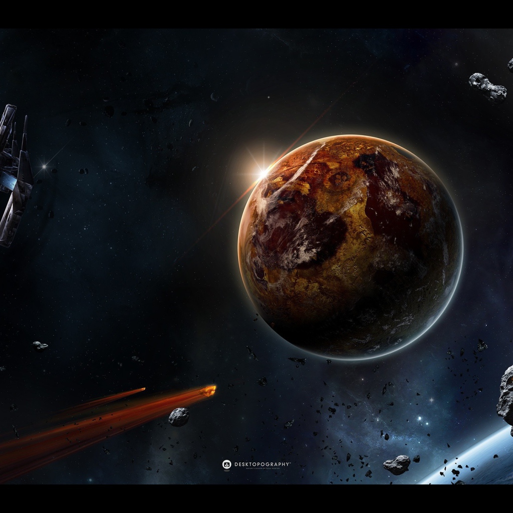 Космический корабль и метеориты