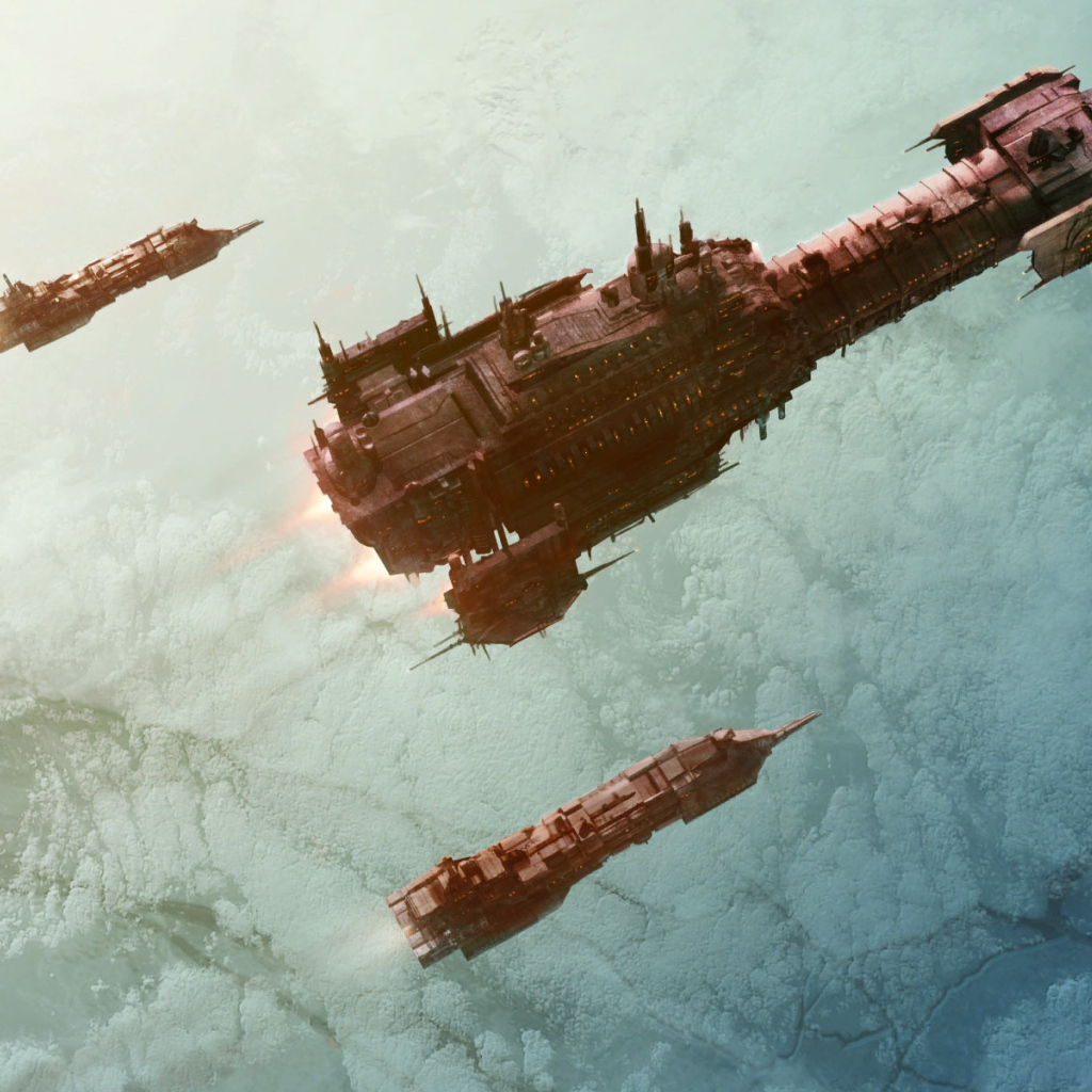 Космические корабли над планетой