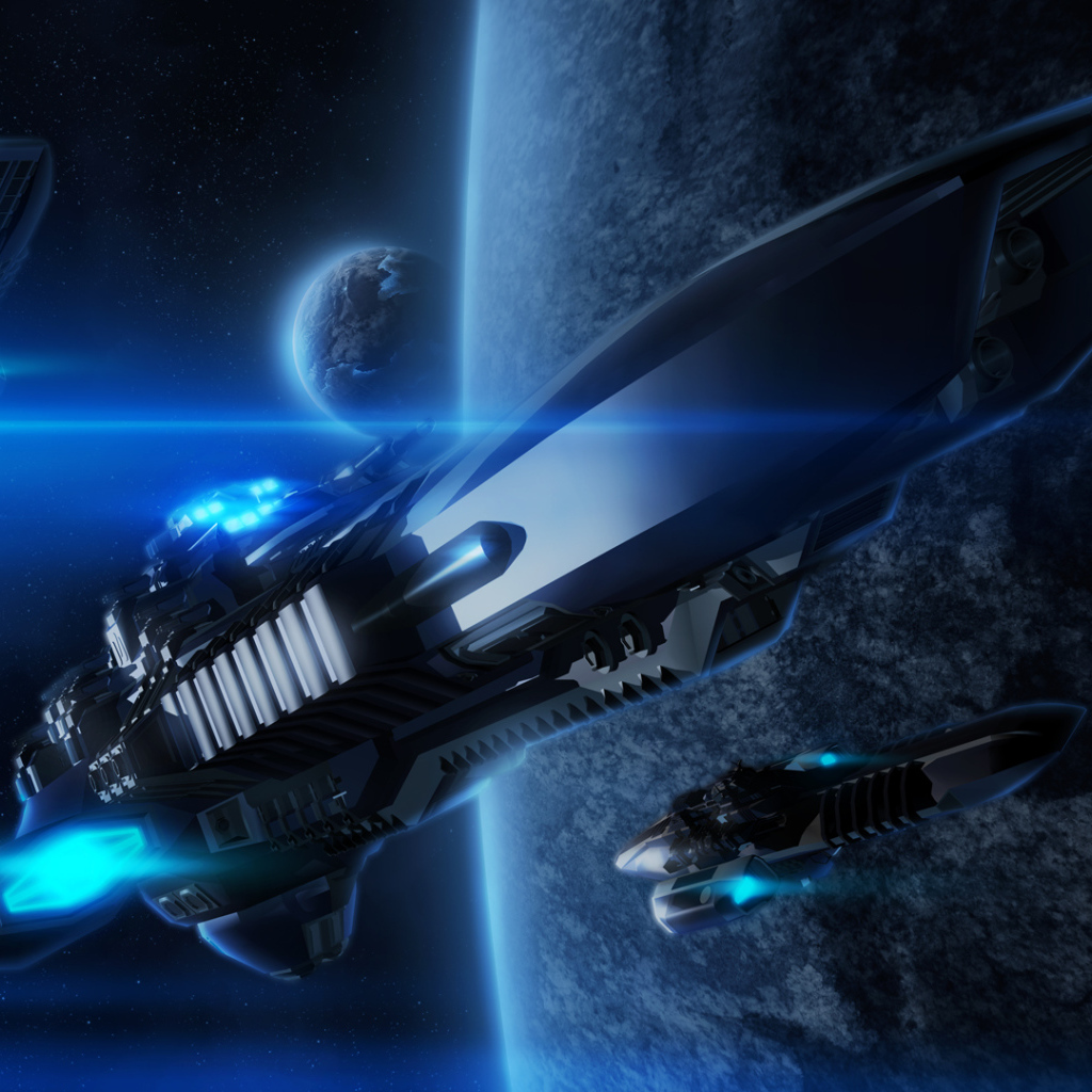 Космические корабли у планеты