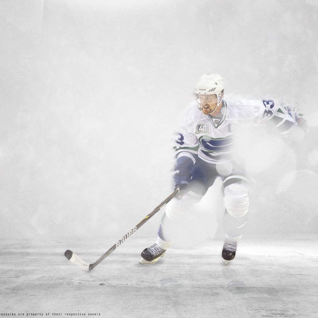 Хоккеист Хенрик Седин на льду