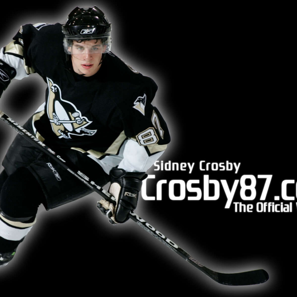 Сидни Кросби на черном фоне