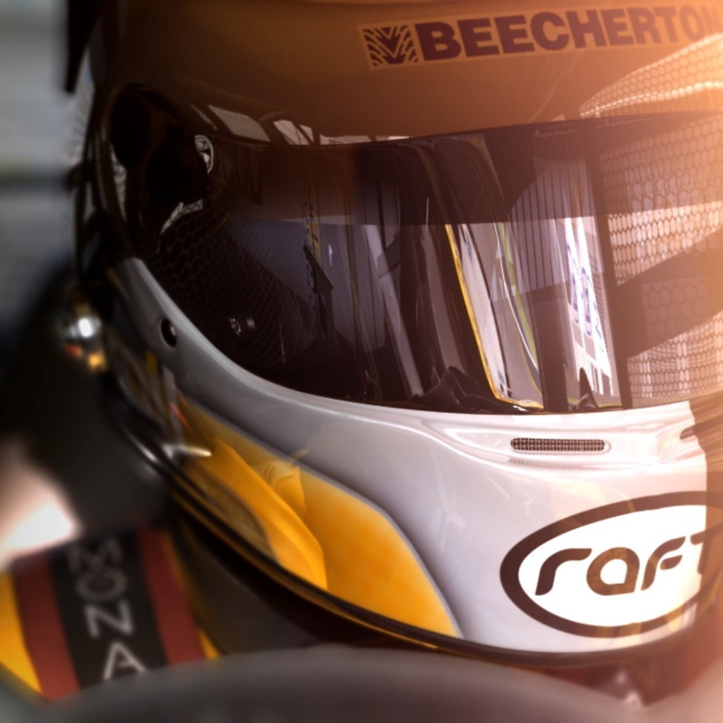 	   Race driver in a helmet