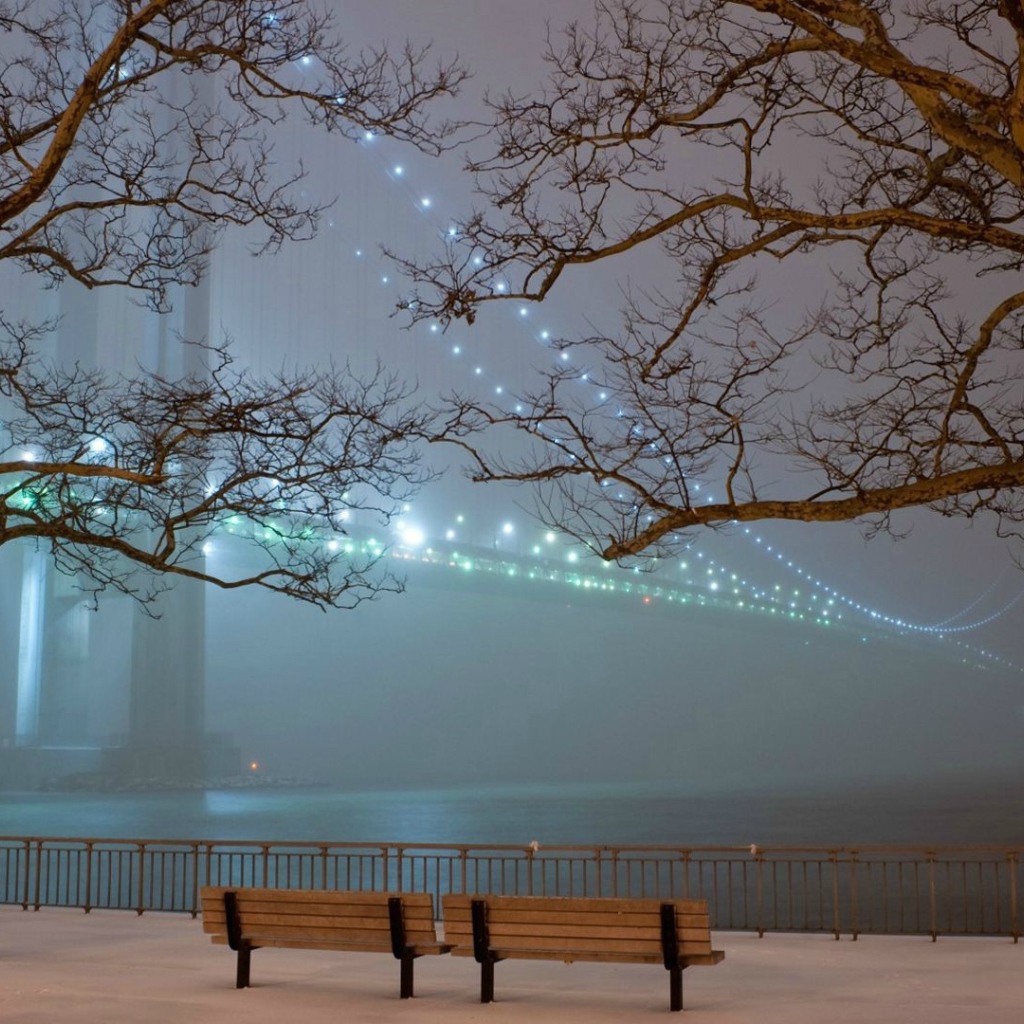 Огни моста в тумане