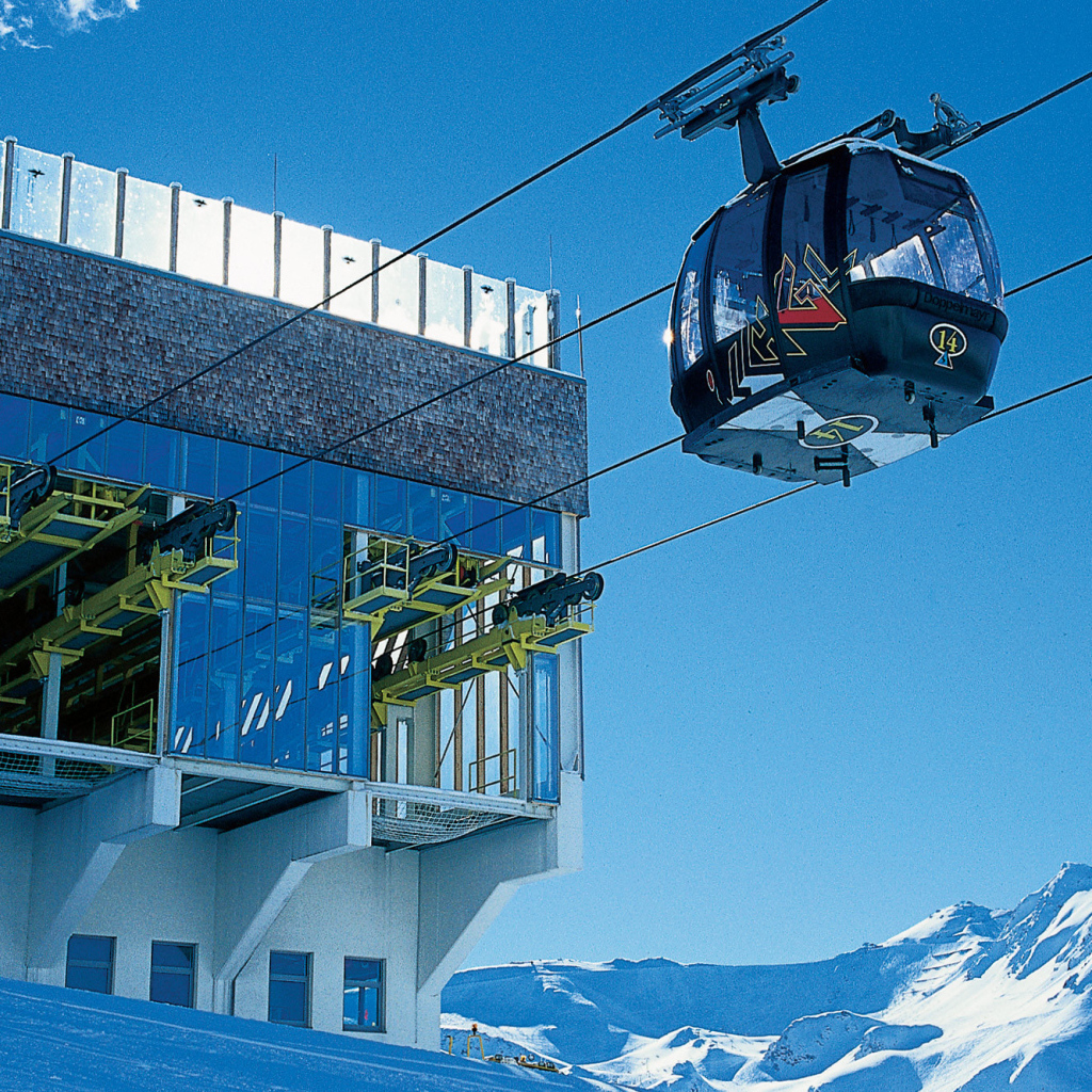 Здание подъемника на горнолыжном курорте Ишгль, Австрия