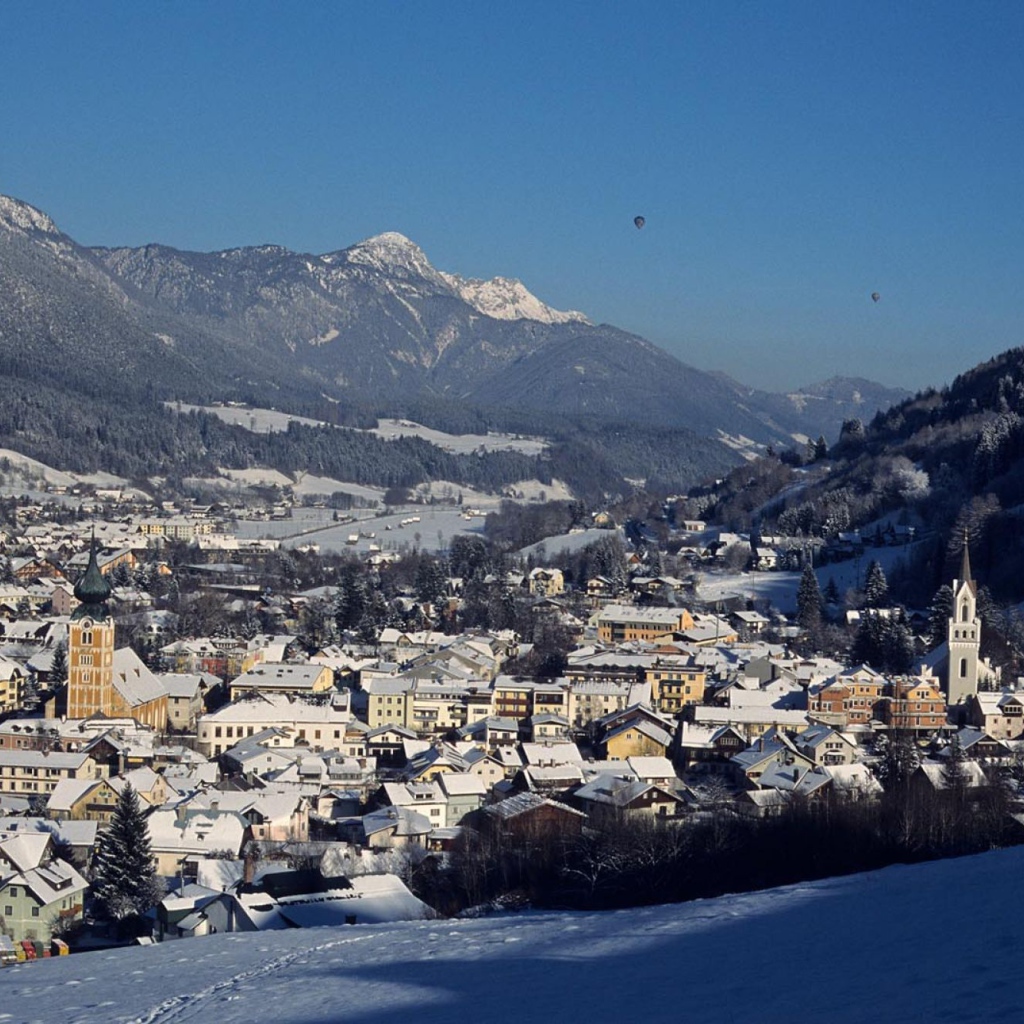 Город на горнолыжном курорте Шладминг, Австрия