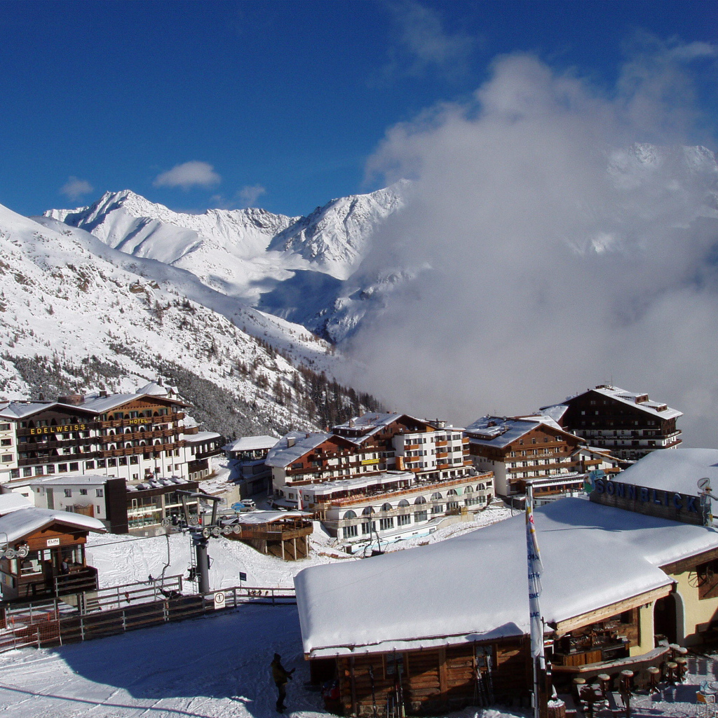 Город на горнолыжном курорте Зёльден, Австрия
