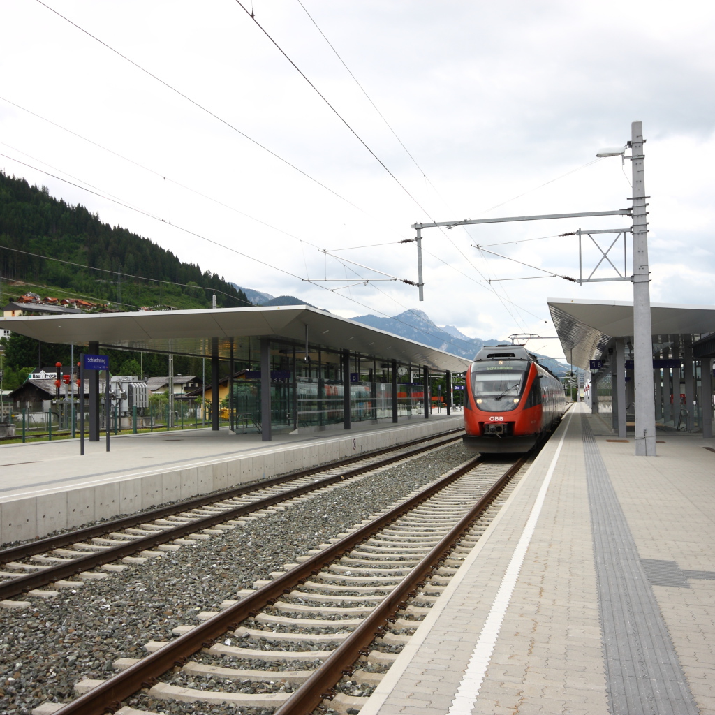 Railway station in the ski resort of Schladming, Austria