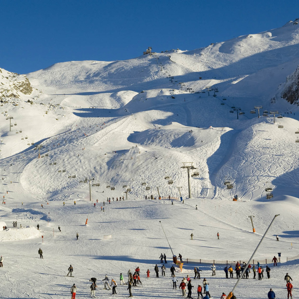 Лыжная трасса на горнолыжном курорте Ишгль, Австрия