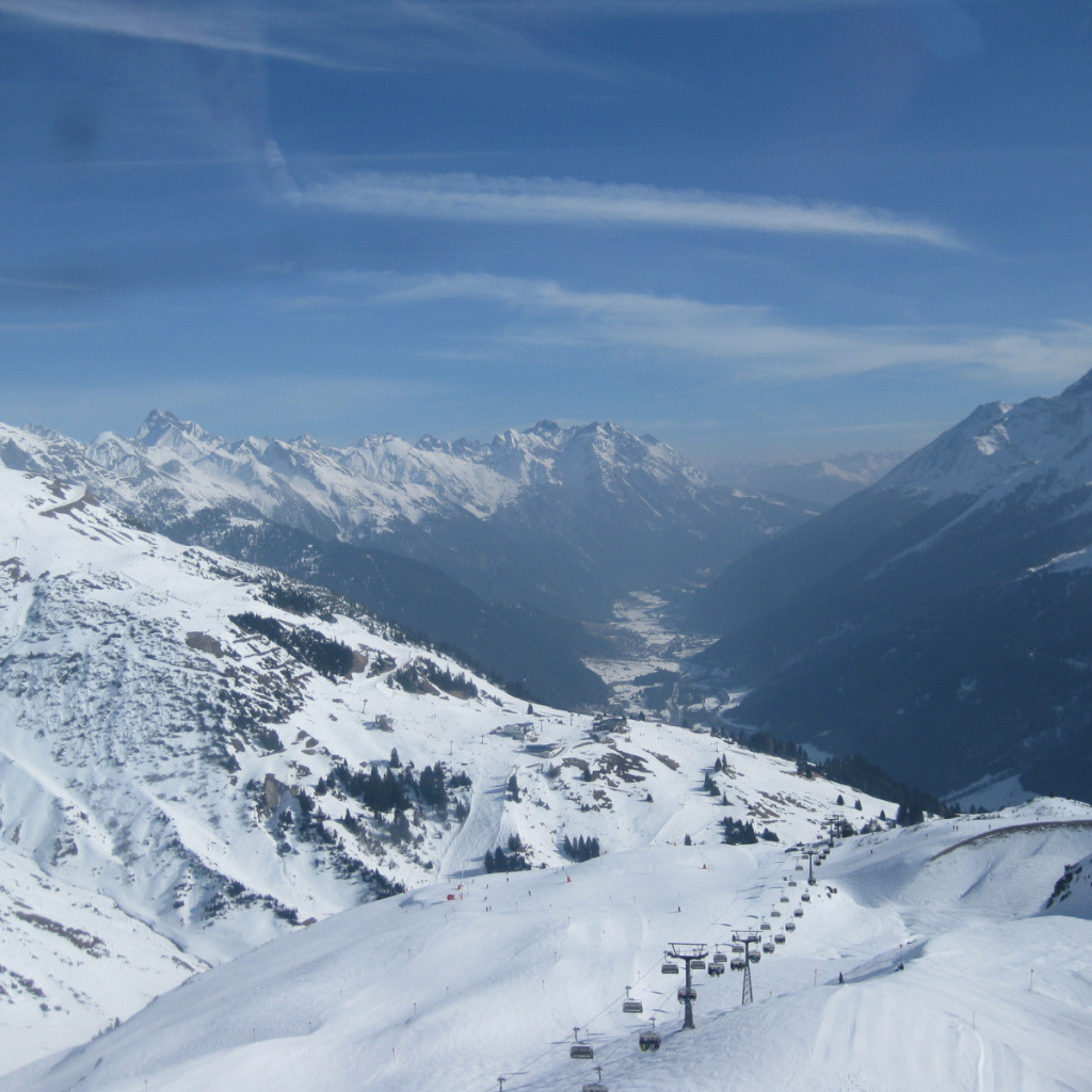 Лыжная трасса на горнолыжном курорте Сант Антон, Австрия