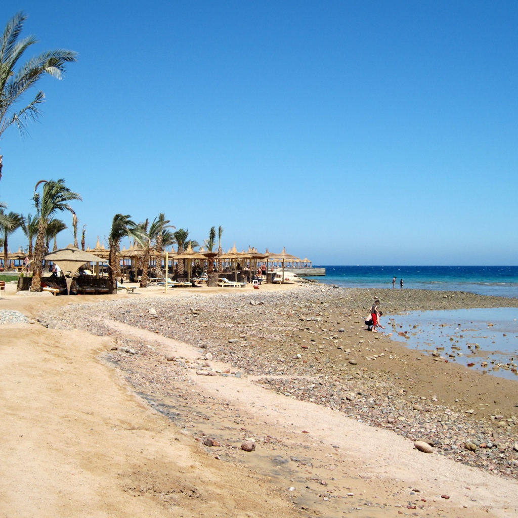 Летний отдых на пляже на курорте Хургада, Египет
