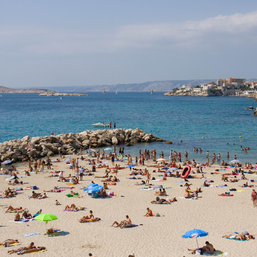 Пляж в городе Марсель, Франция